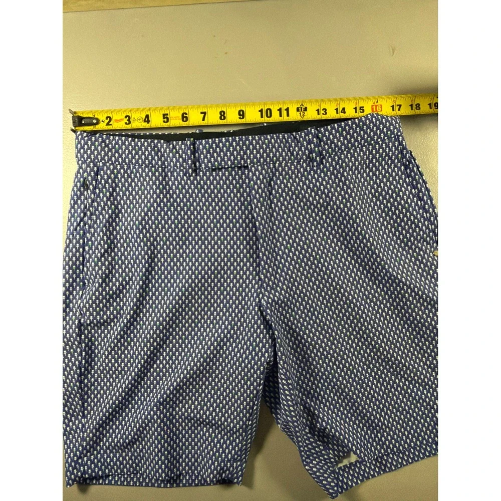 RLX Ralph Lauren Golf Shorts Mens 34 Blue All Over Golf Tee Print Tailored Fit
